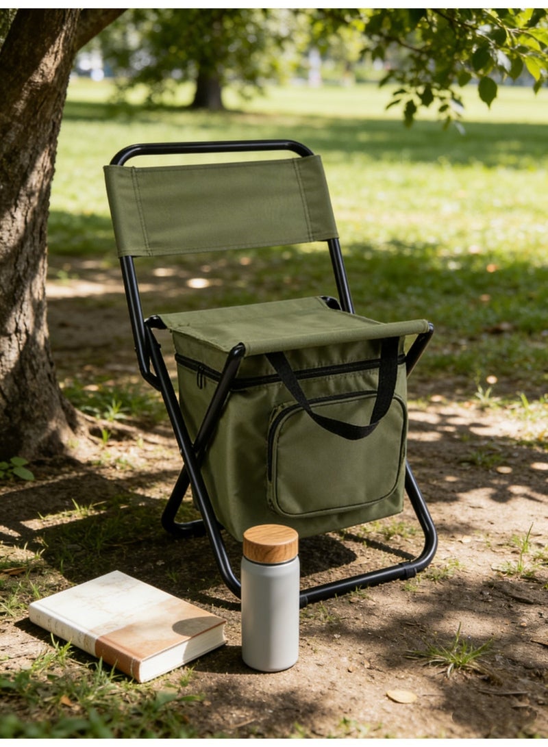 EXCLIFE Portable outdoor folding chair three-in-one leisure chair outdoor small stool leisure camping fishing ice pack chair - Image 4